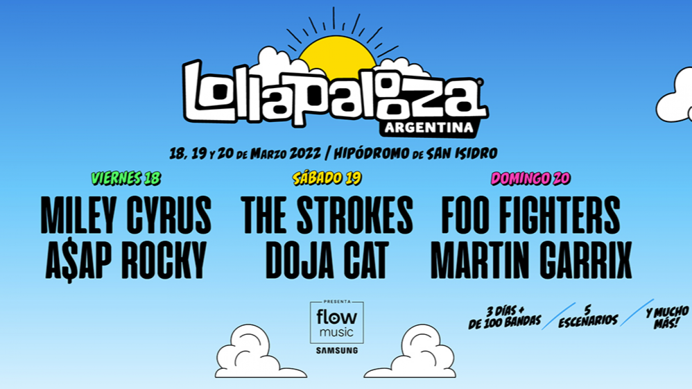 Lollapalooza anunció su Line Up para su edición 2022 en Argentina